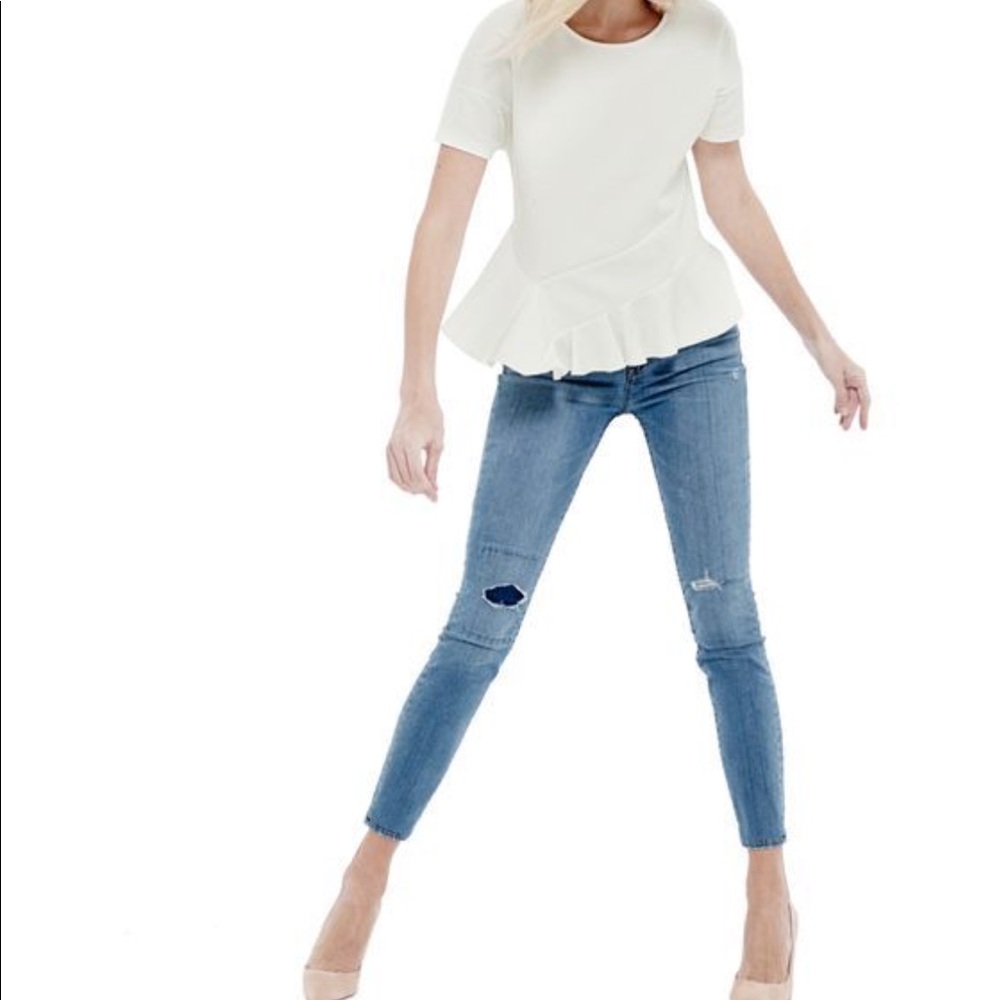 J. Crew Toothpick Distressed Patched Skinny
